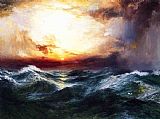 Thomas Moran Canvas Paintings - Sunset after a Storm
